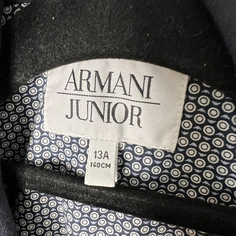 Armani Junior Boys Navy Knit Blazer | Size 13A | Designer Jacket
